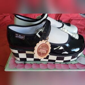 Hot Chocolate Designs Black and White Mary Janes